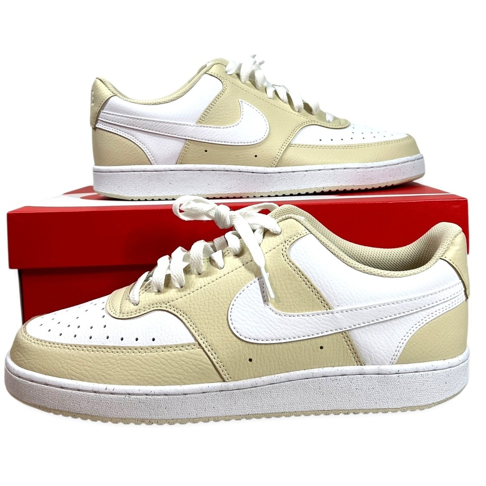 Nike Court Vision Low Shoes‎ Mens 11.5 Khaki White Sneakers Skater